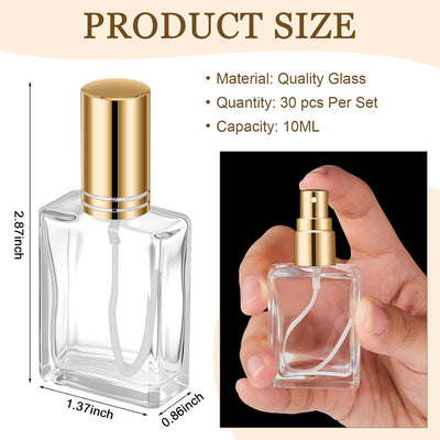 Botellas perfume vidrio 1.7oz vacías recargables con bomba