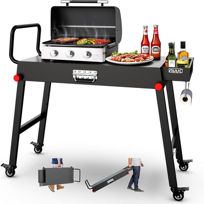 Carrito mesa plegable 31x17pulg ruedas bloqueo 300lb cocina