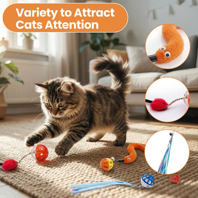 Pelotas interactivas para gatos 12uds con 3 colas reemplazables