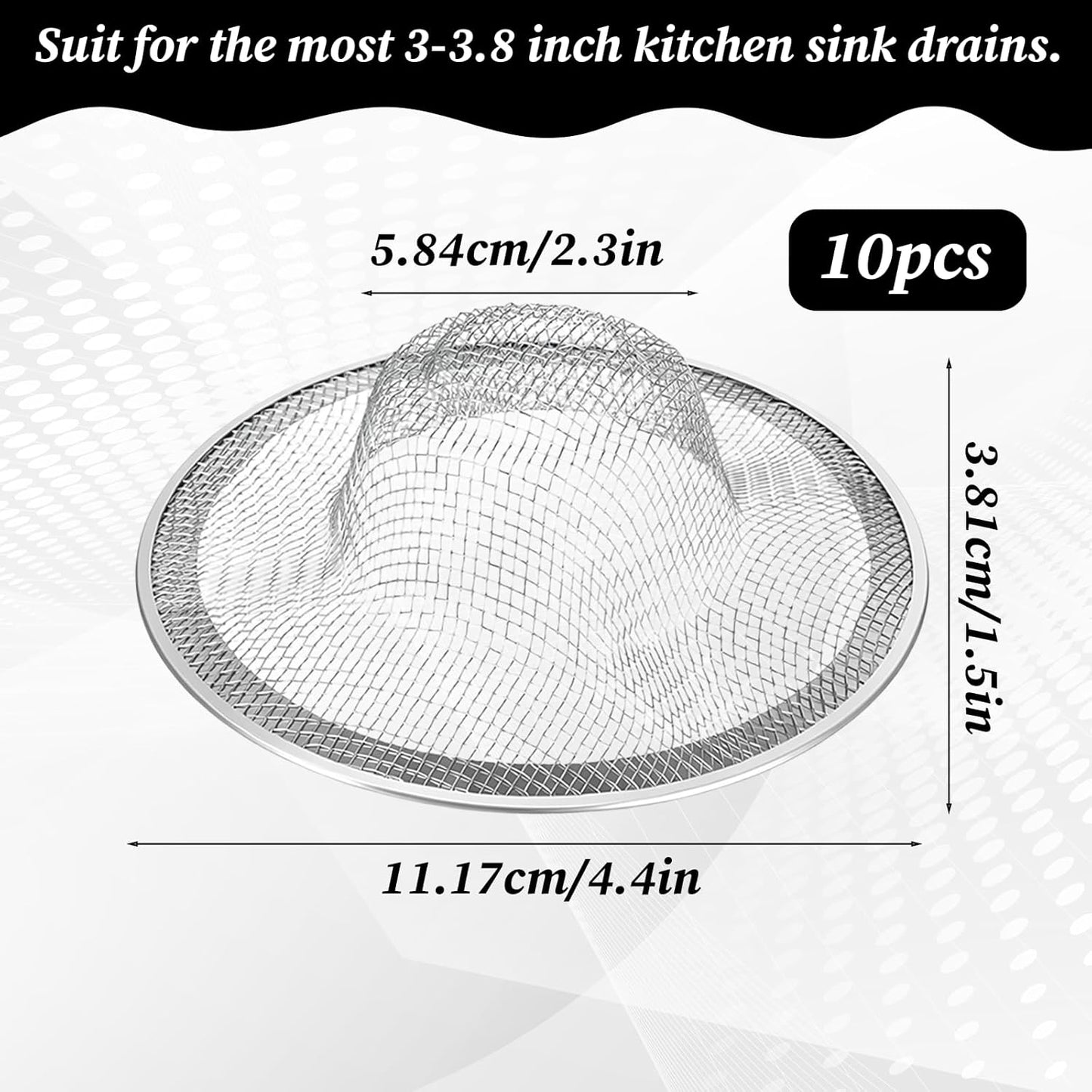 10 Coladores Acero Inox para Fregadero con Cesta Drenaje