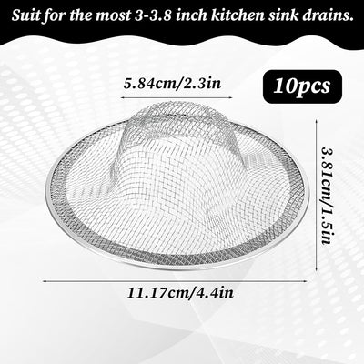10 Coladores Acero Inox para Fregadero con Cesta Drenaje
