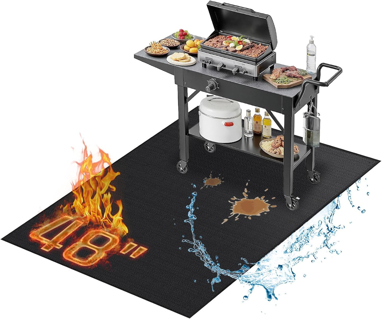 Tapete parrilla 48x30pulg ignífugo doble cara impermeable