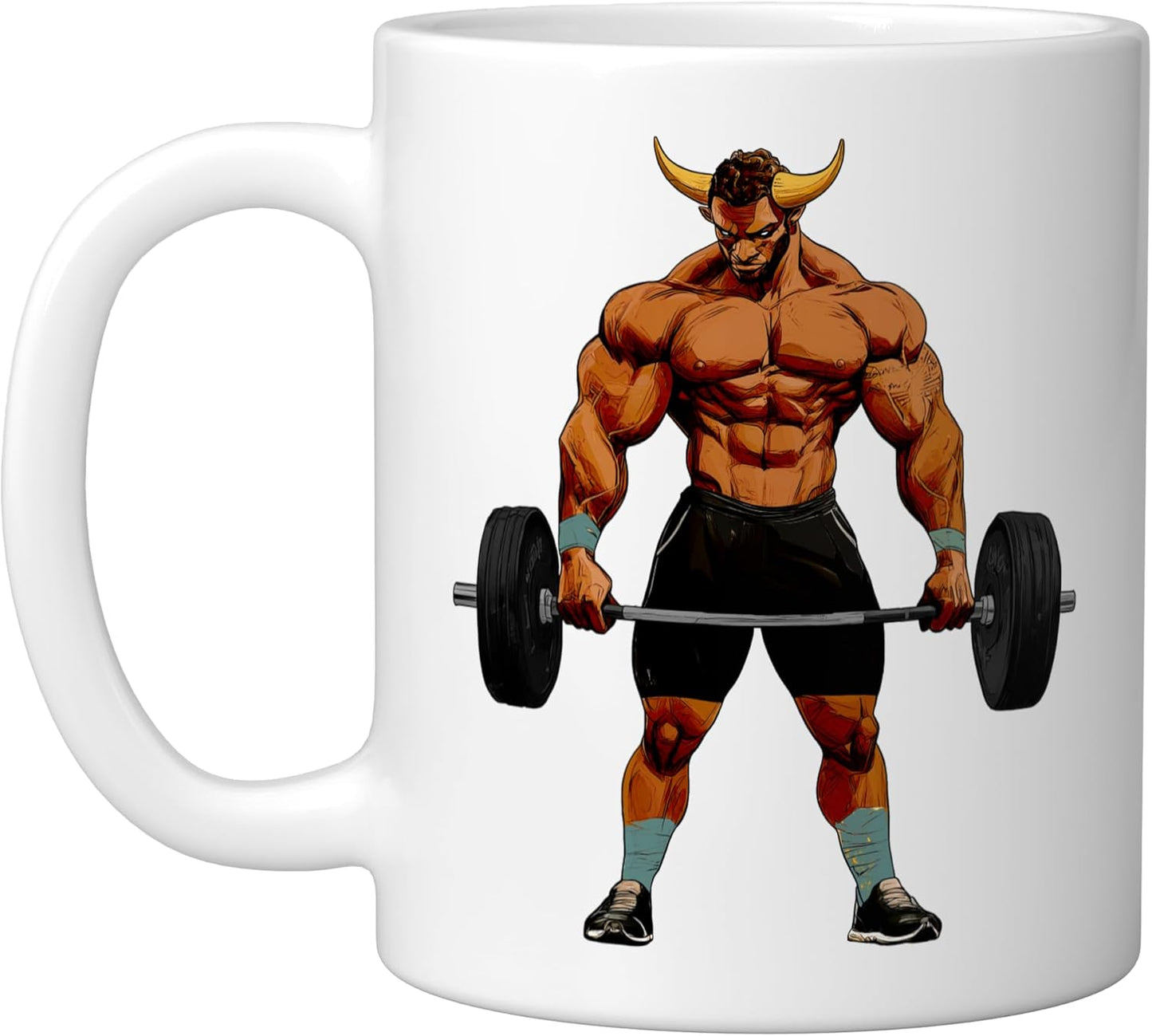 Taza Cerámica Fitness Bulls Blanca