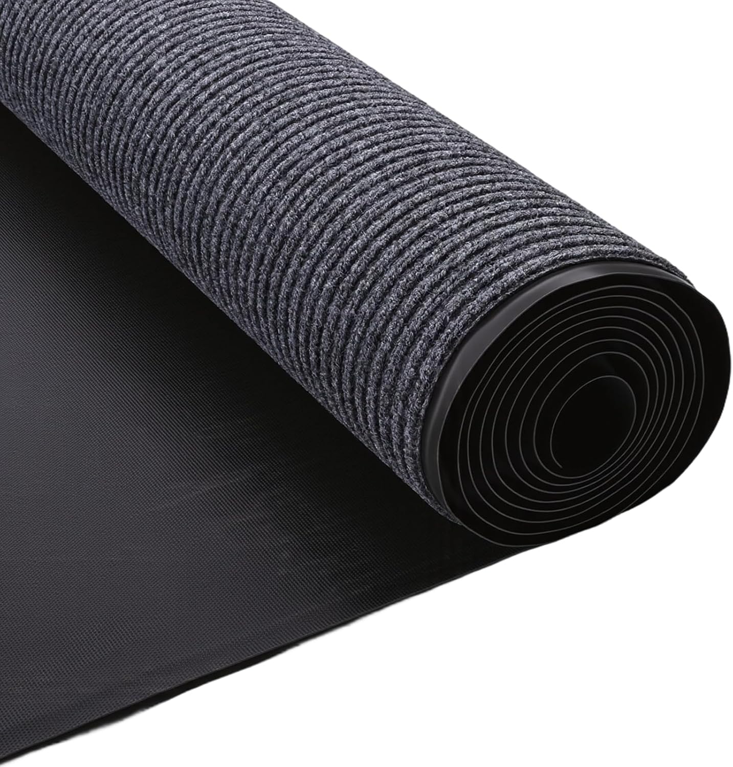 Tapete pasillo exterior doble raya antideslizante 4x10ft gris