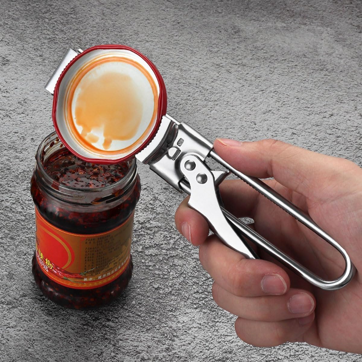 Abrelatas y abrebotellas ajustables de acero inoxidable con agarrador