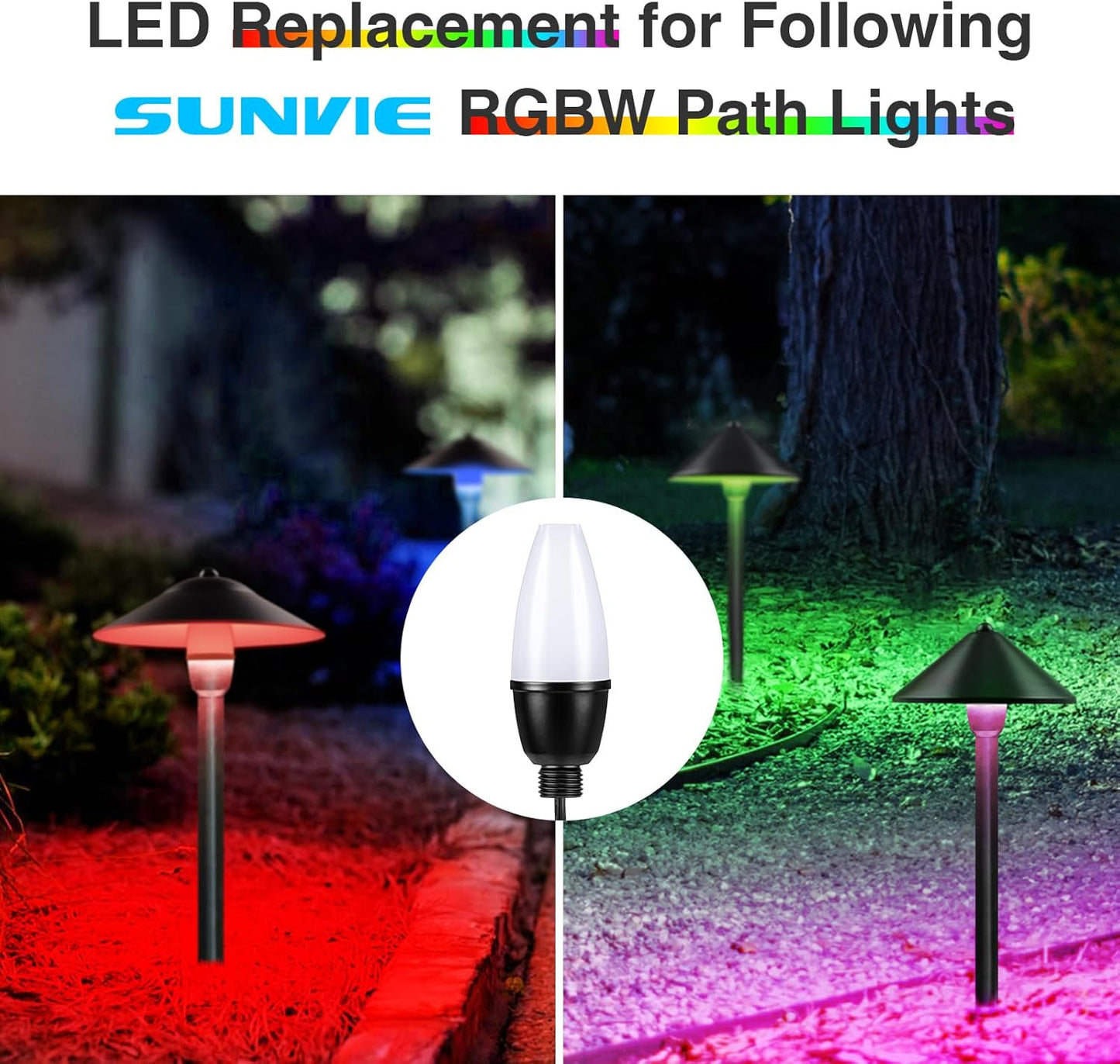 Bombilla LED RGBW 3W multicolor con cable 3000K