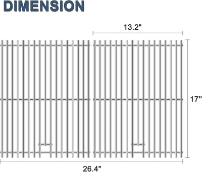 Rejillas 17pulg para Nexgrill 4 quemadores acero inox