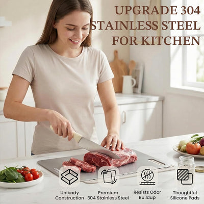 Tabla de cortar de acero inoxidable para cocina sin olor 15x11 pulgadas