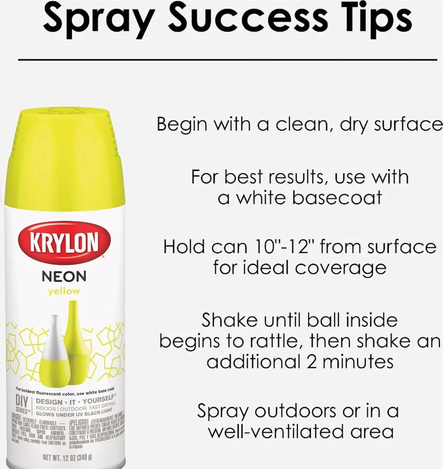 Pintura aerosol neón amarillo 12oz
