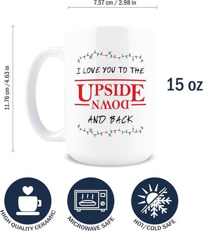 Taza de café de cerámica I Love You to the Upside regalo San Valentín