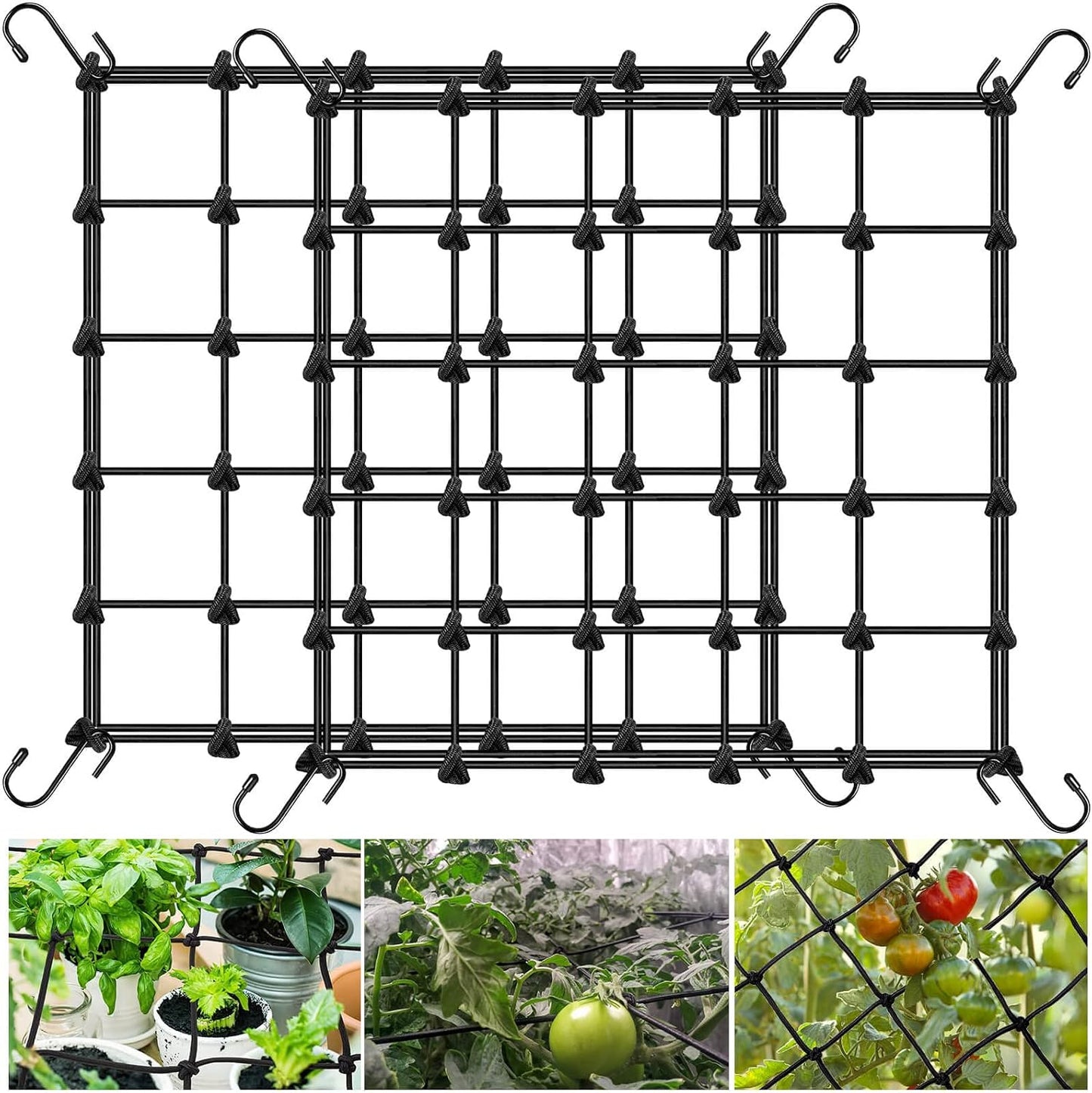 Red elástica para tienda cultivo con ganchos pack 2