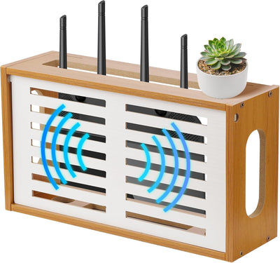 Estante pared para enrutador WiFi y módem 13.9x4.33x7.68pulg