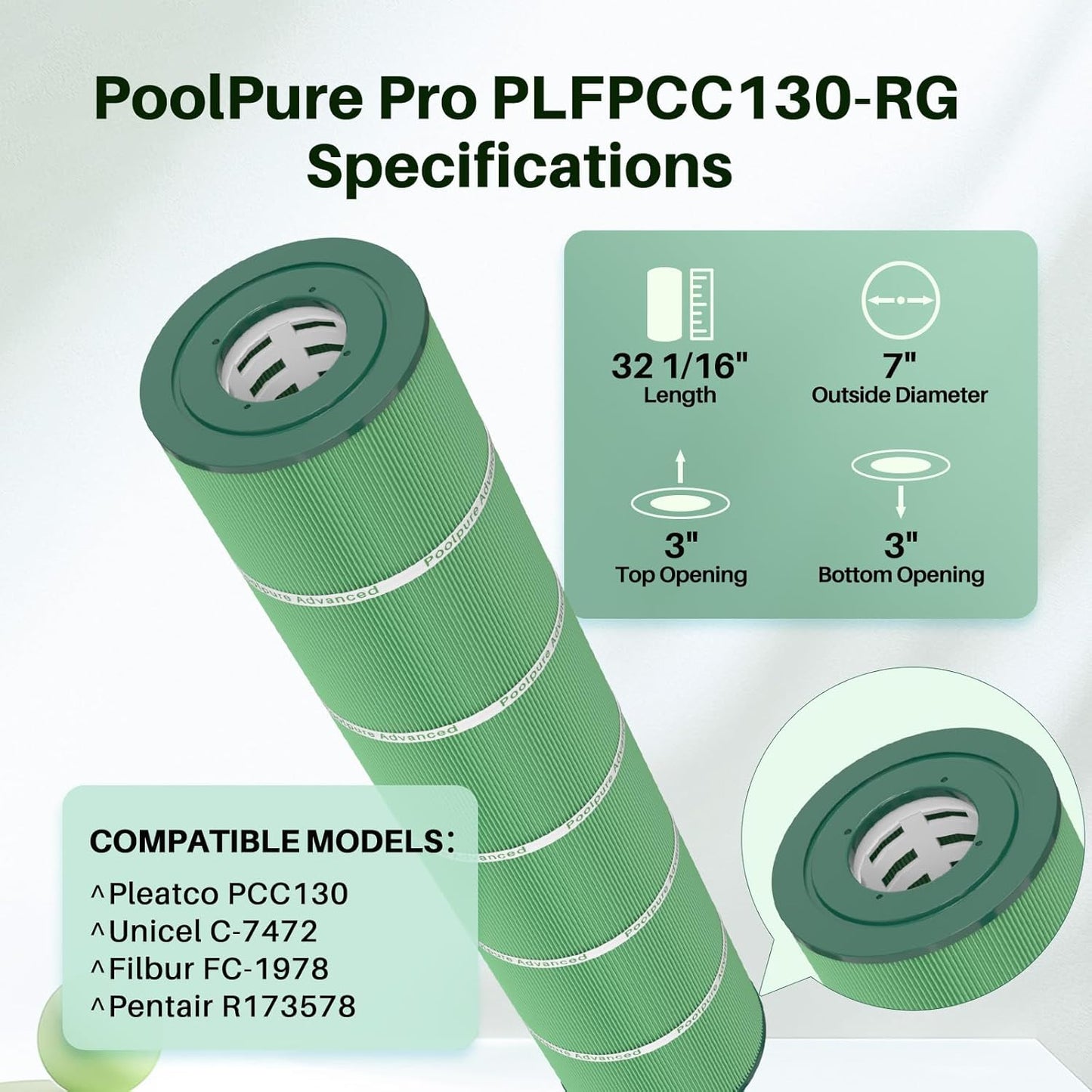 Filtro spa biodegradable comp Pentair CCP520 PCC130