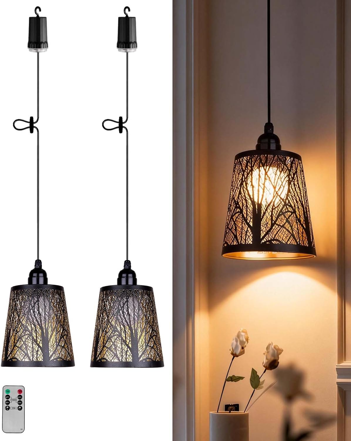 Lámpara araña a pilas IP44 para exteriores luces glorieta