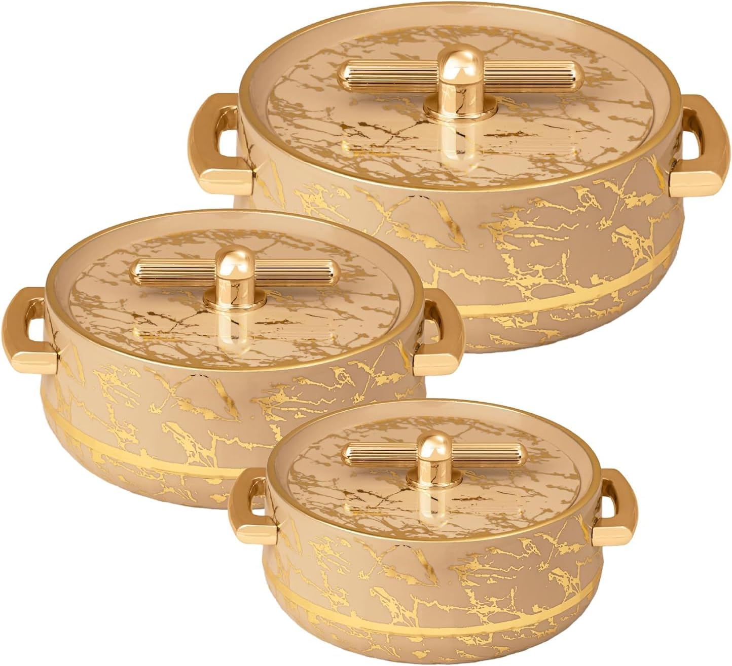 Set 3 Cacerolas Acero Inox para Chapati 1700ml 1200ml 600ml