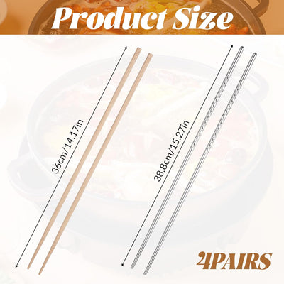 4 Pzas Palillos Acero Inox 15.3x14.1pulg Antiderrap Roscado