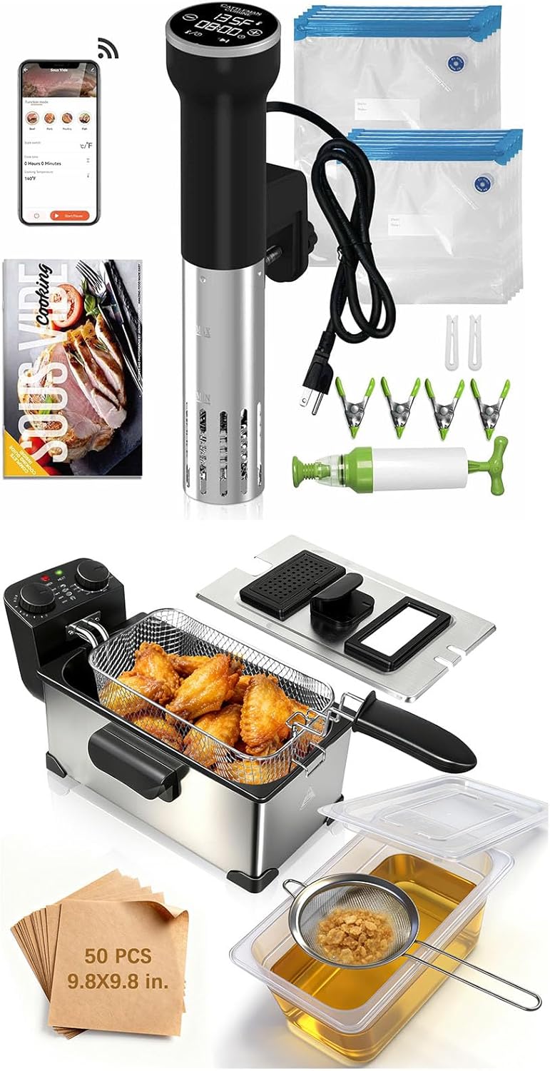 Máquina Sous Vide Wi-Fi y Fritadora con Filtro de Aceite