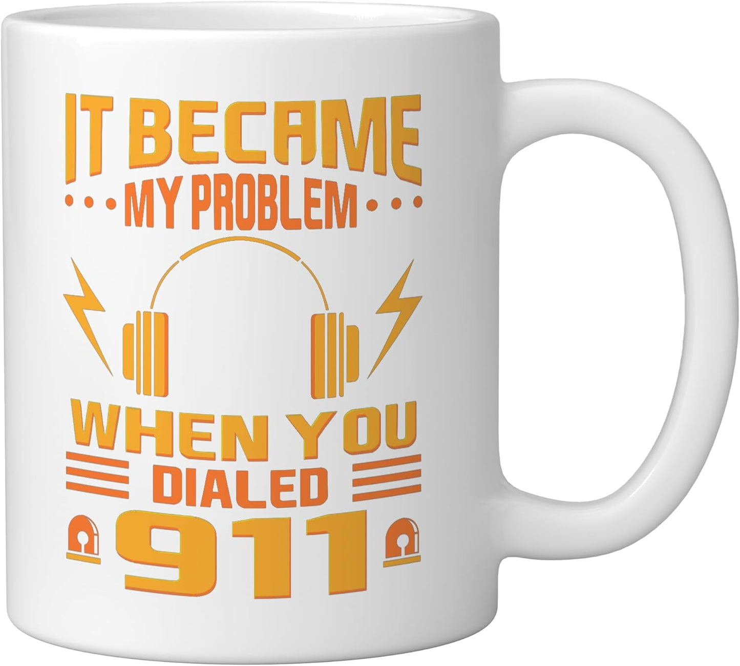 Taza de cerámica para operador de emergencias 911 blanca