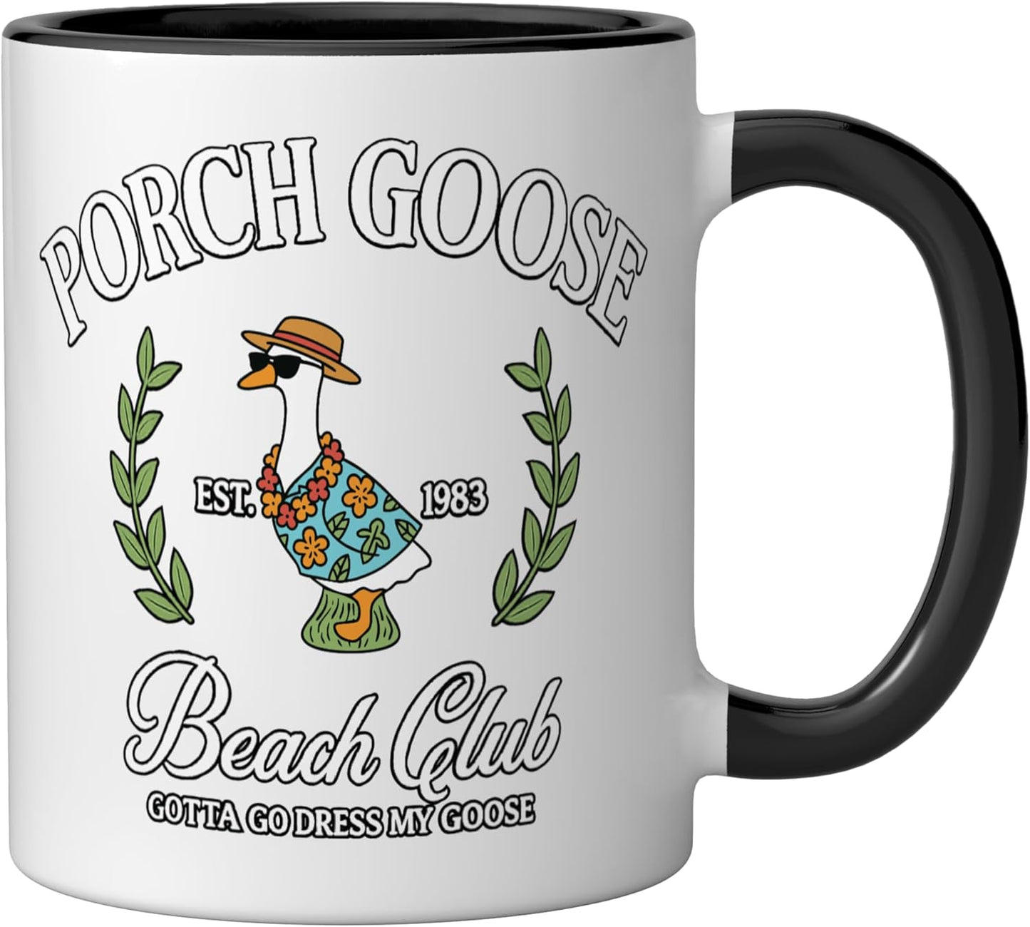 Taza Cerámica Cute Goose Lovers Negro/Blanco