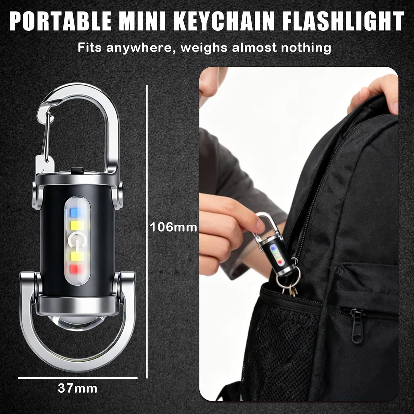 4 Linternas Portátiles Recargables Mini Impermeable 7 Modos Luz