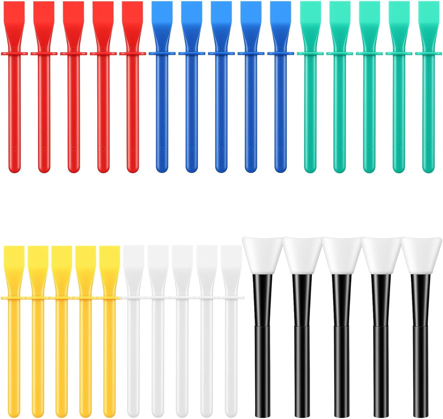 Set 30 Cepillos Silicona con Esparcidor Plástico