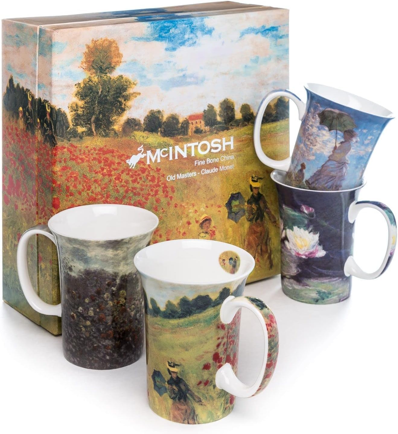 Set 4 Tazas Porcelana Fina 11oz