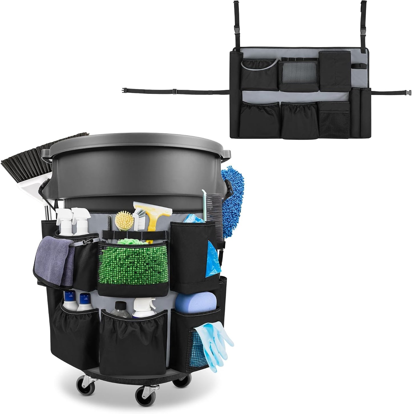 Bolsa basura 32-55gal con delantal herramientas limpieza negro