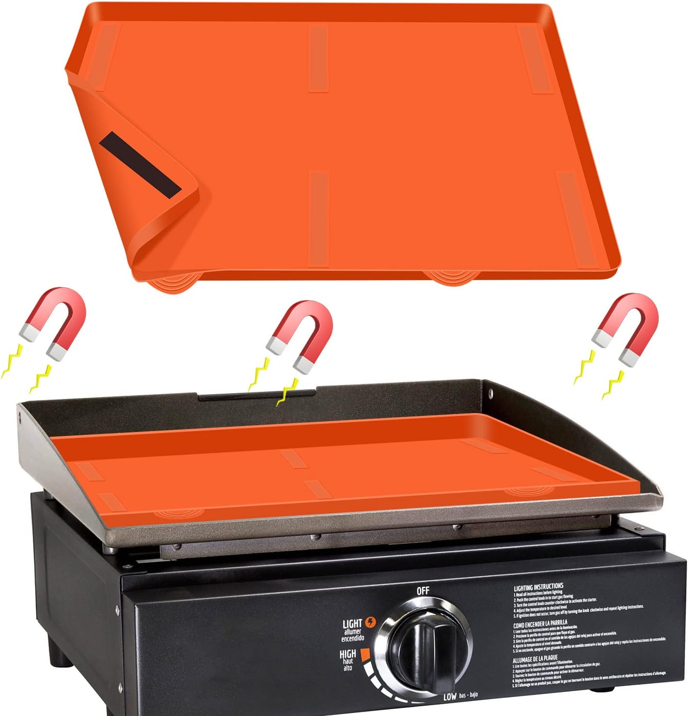 Cubierta magnética parrilla Blackstone 17pulg color naranja