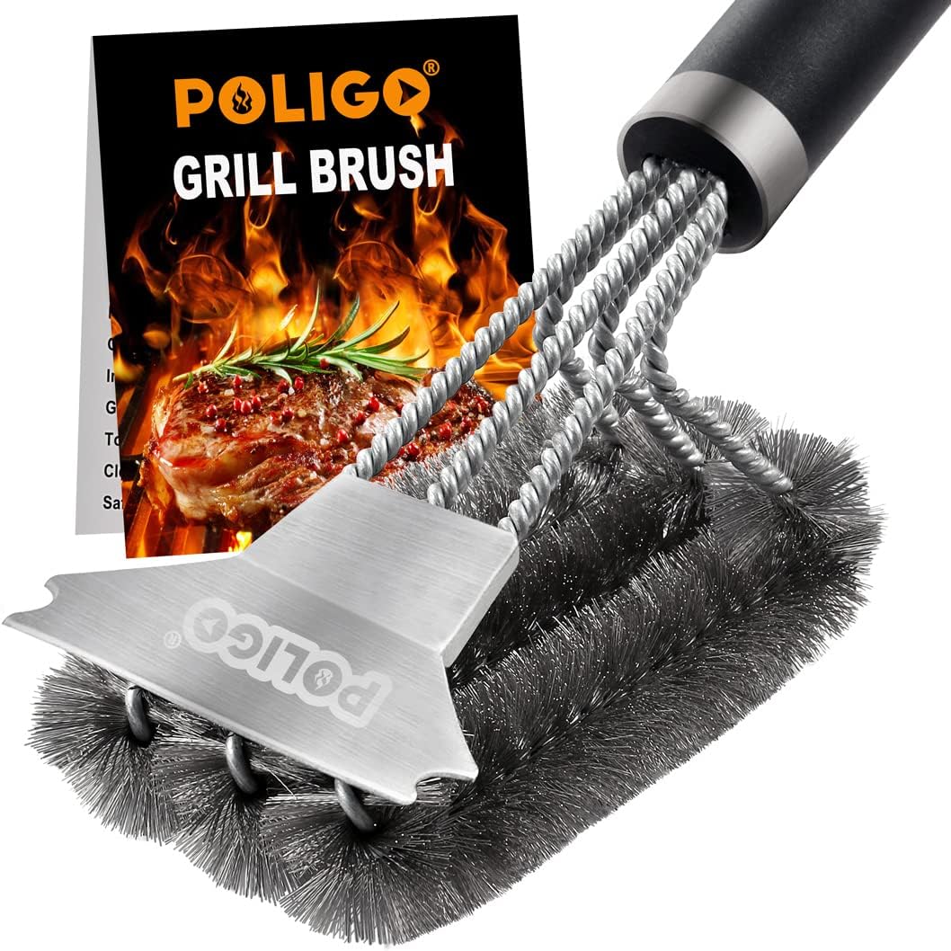 Cepillo parrilla 18pulg acero inox mango lujo