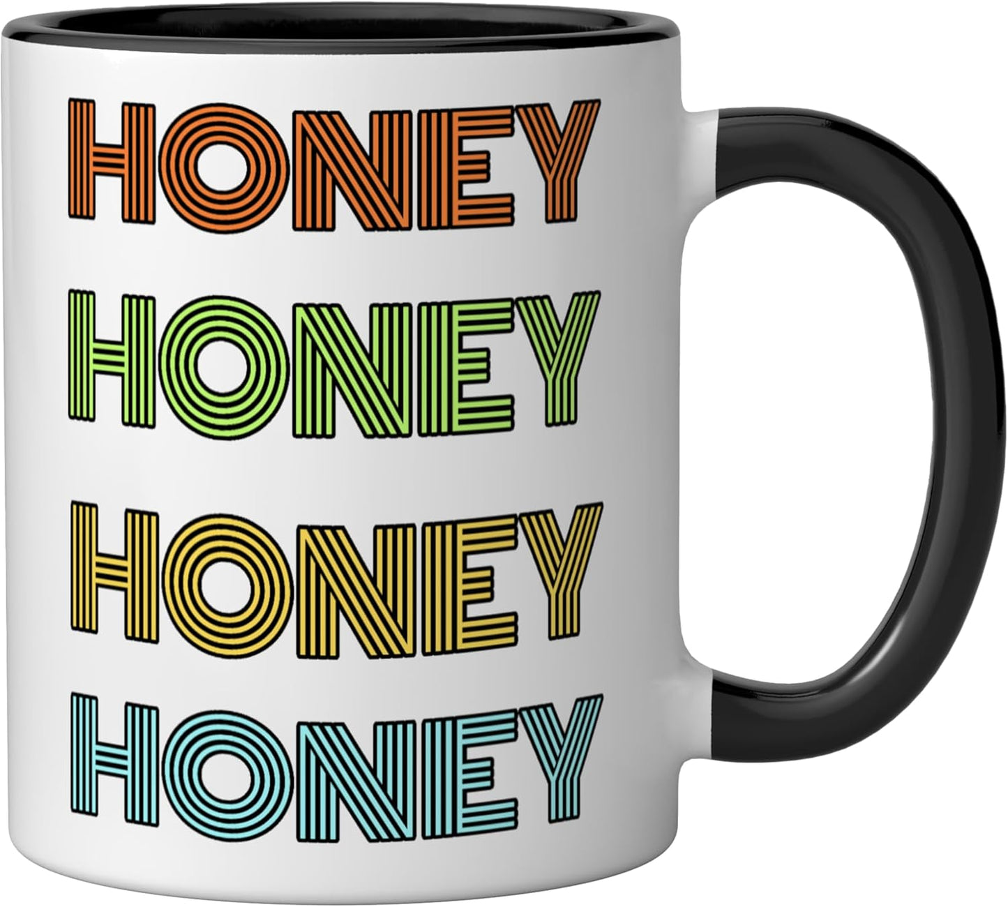 Taza cerámica best honey ever negra/blanca