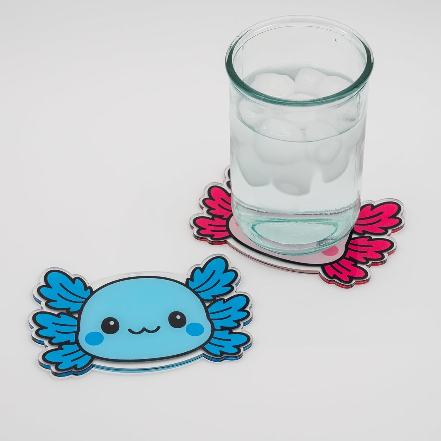 Juego de 2 posavasos rosa y azul para mujer y adolescente
