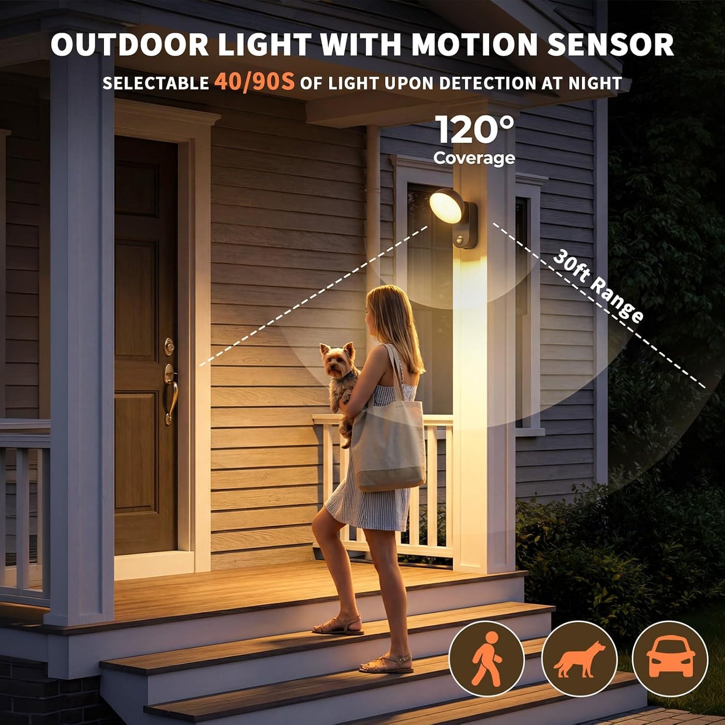 Luz exterior con sensor movimiento 700lm batería 10000mAh 3 modos