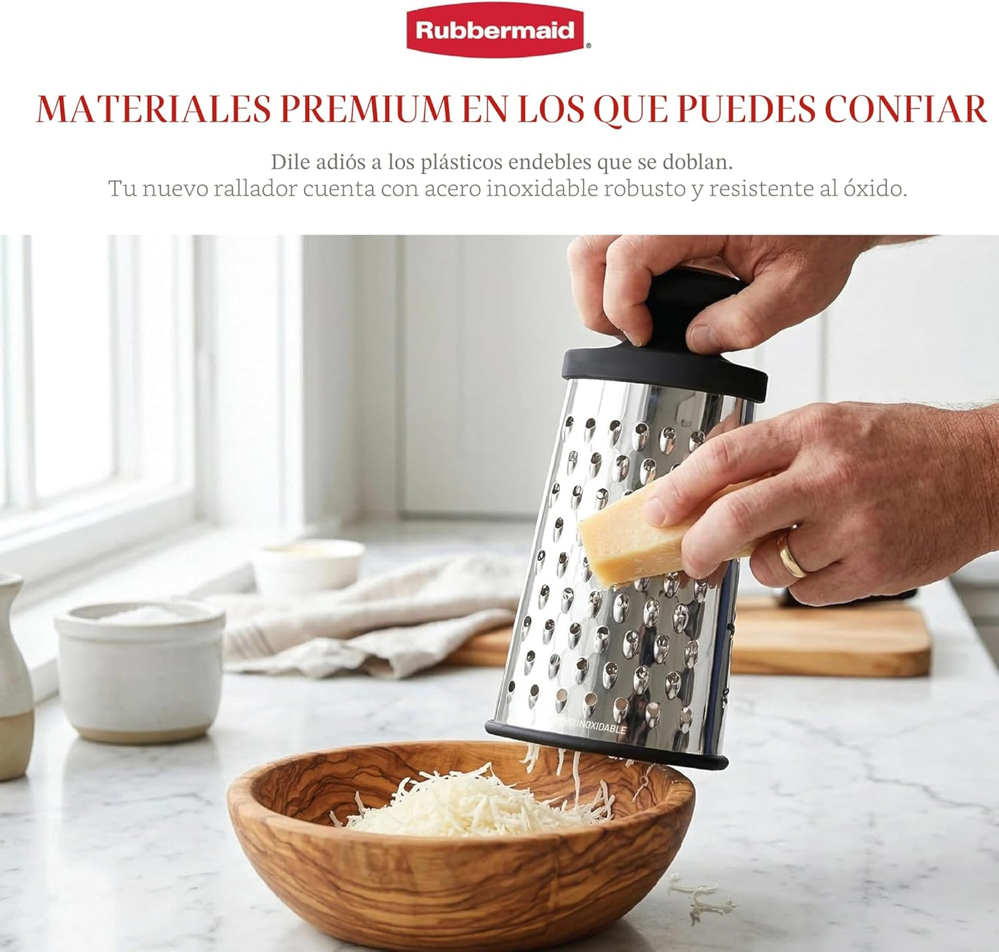 Rallador de queso acero inox 9.5pulg mango EZ Grip