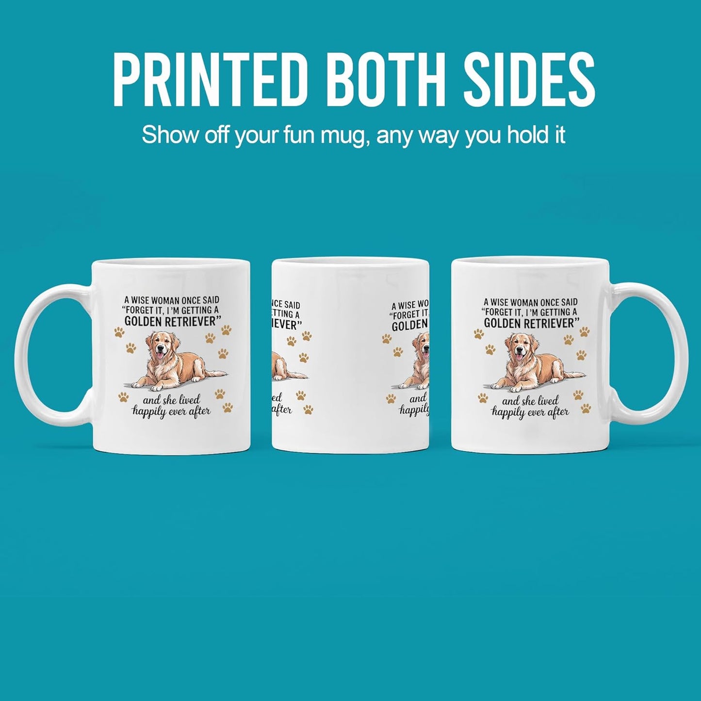 Taza cerámica con texto en inglés para perro y mamá