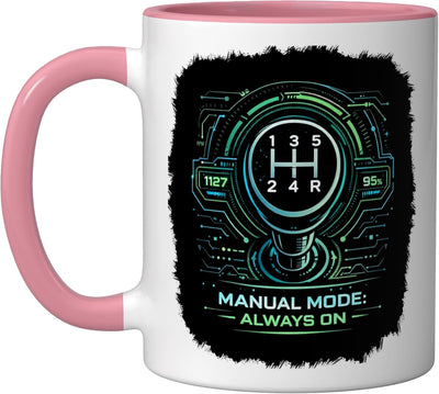 Taza cerámica para cambio de marchas en modo manual rosa/blanca