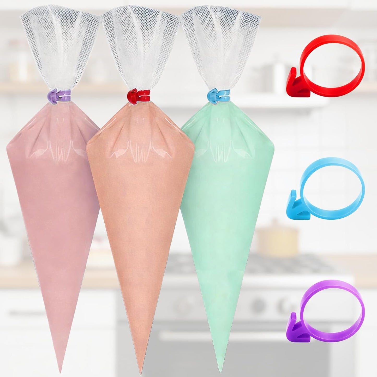 Lazos para bolsas de pastelería de silicona reutilizables 21 piezas