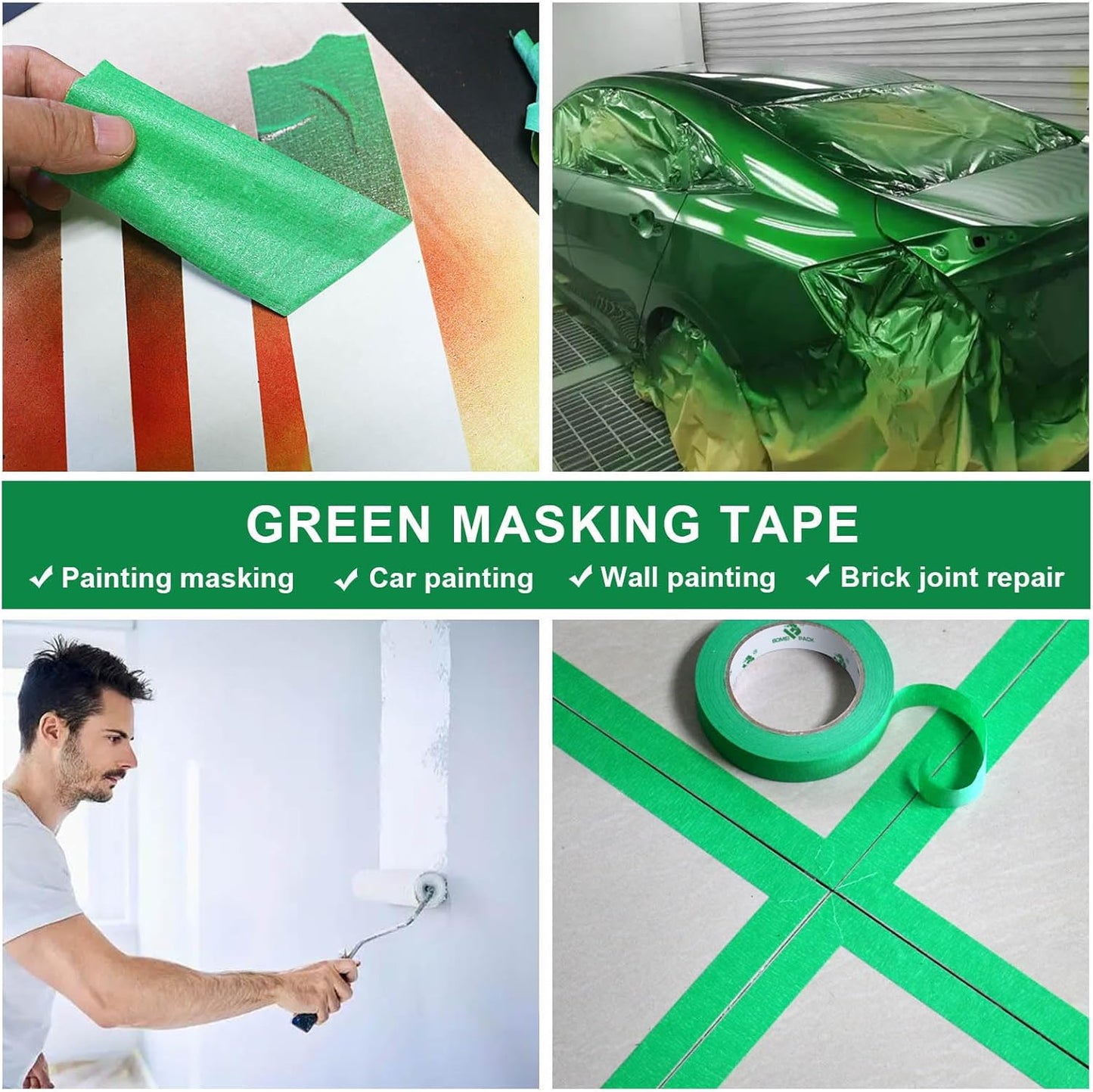 Paquete 3 Cintas Adhesivas Pintura 2pulg x30yd Limpia Hogar Oficina