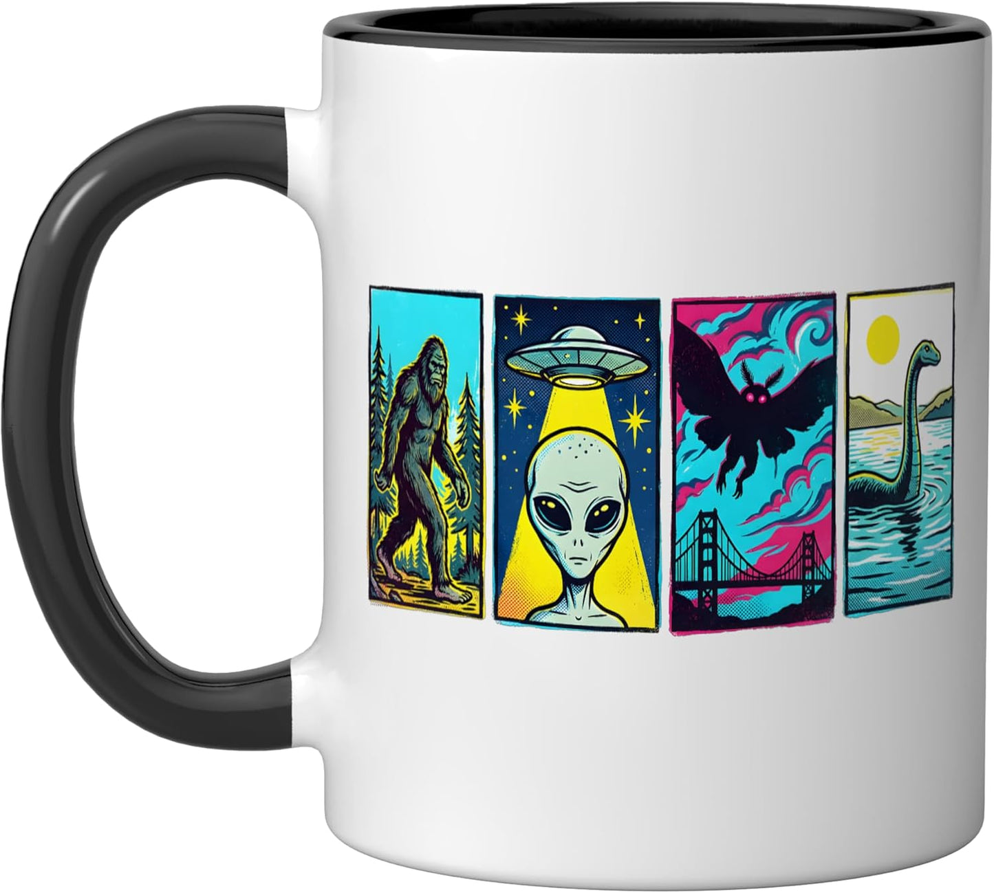 Taza de cerámica alienígena Retro Cryptid Bigfoot Loch Ness