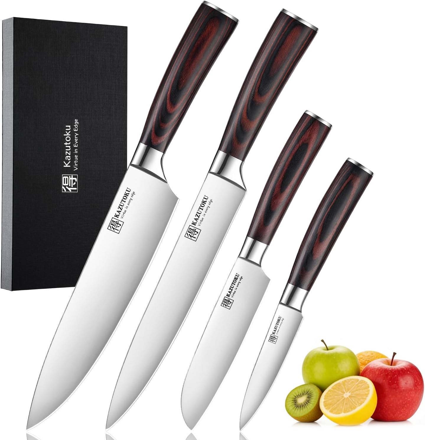 Set 4 Cuchillos Chef Acero Inox Hoja Alto Carbono
