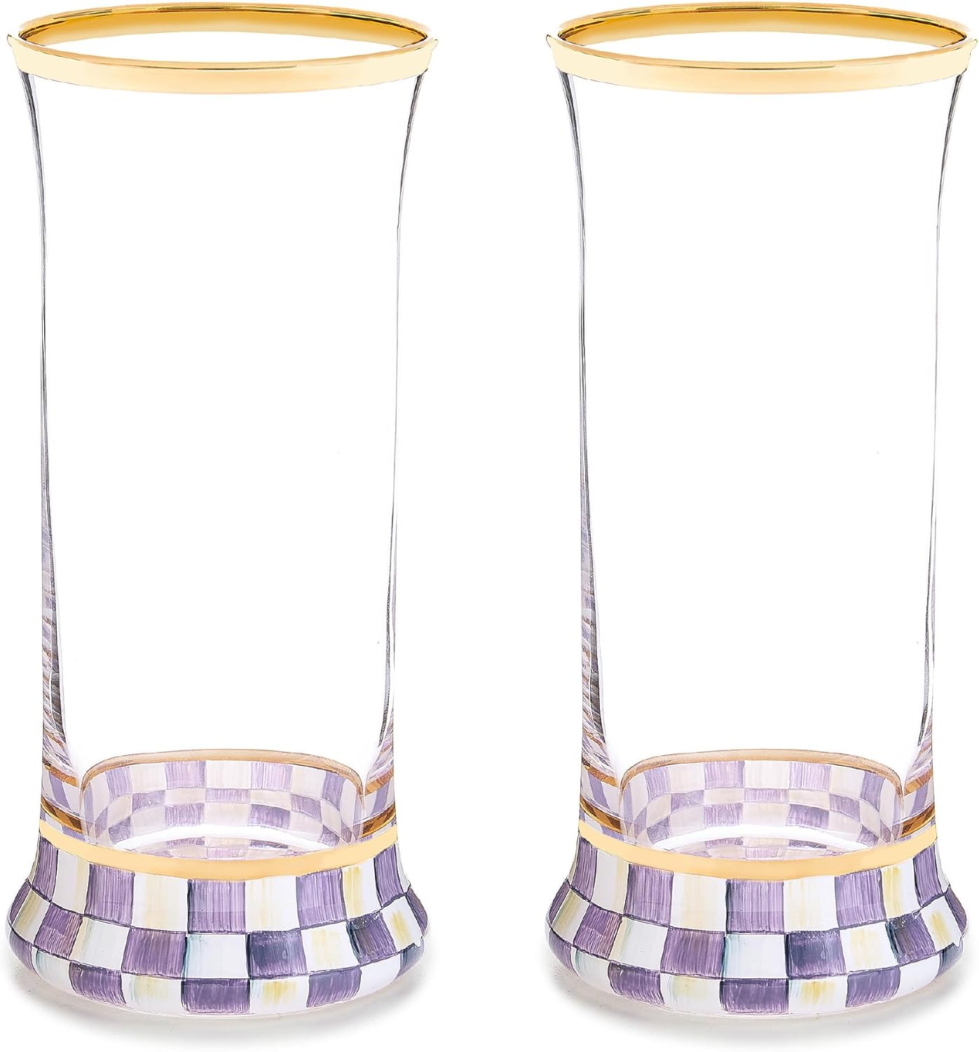Set 2 Vasos Highball 15oz Morado y Blanco Violeta