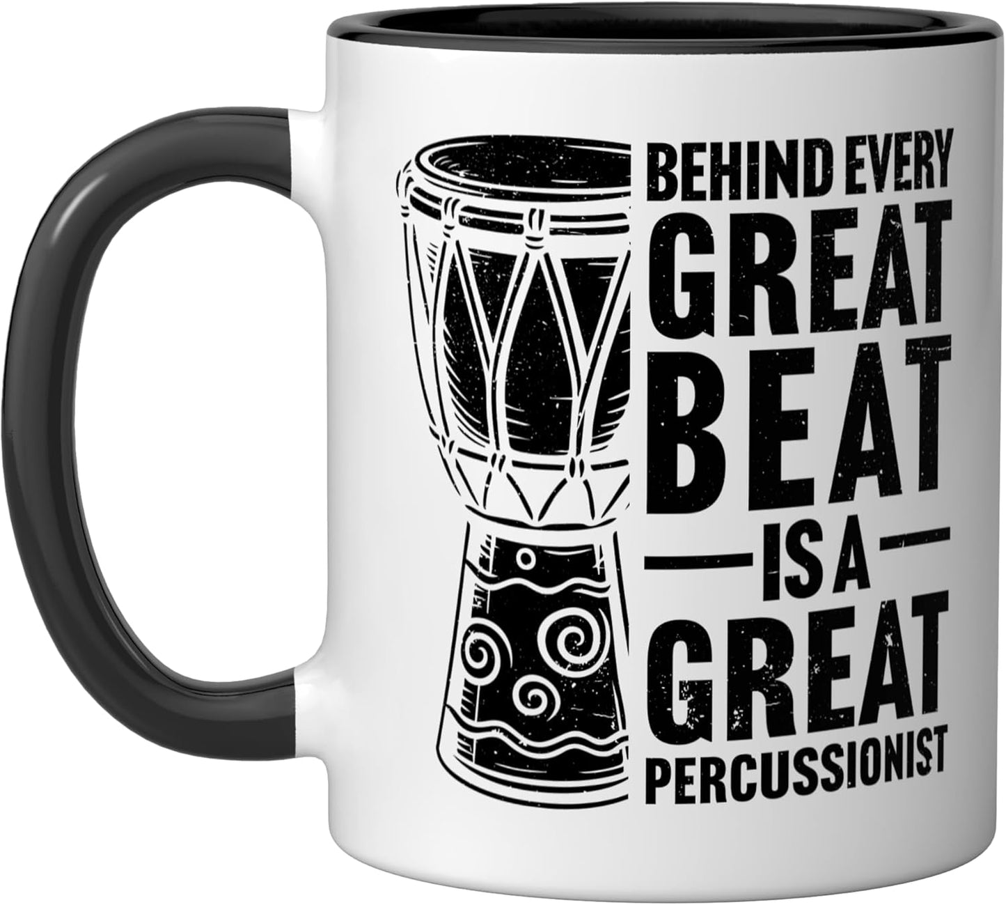 Taza Cerámica para Djembe Negro/Blanco