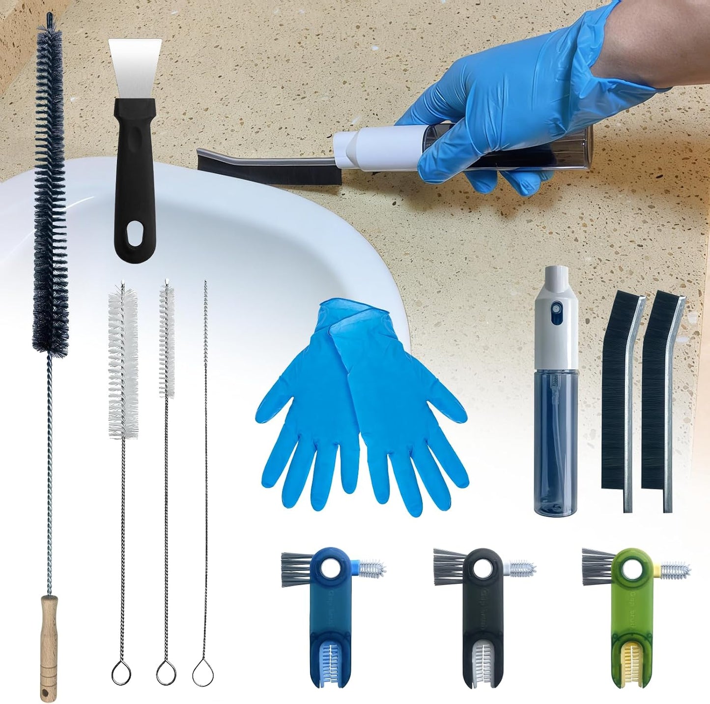 Set 12 Cepillos Limpieza Grietas Hogar Cocina Baño