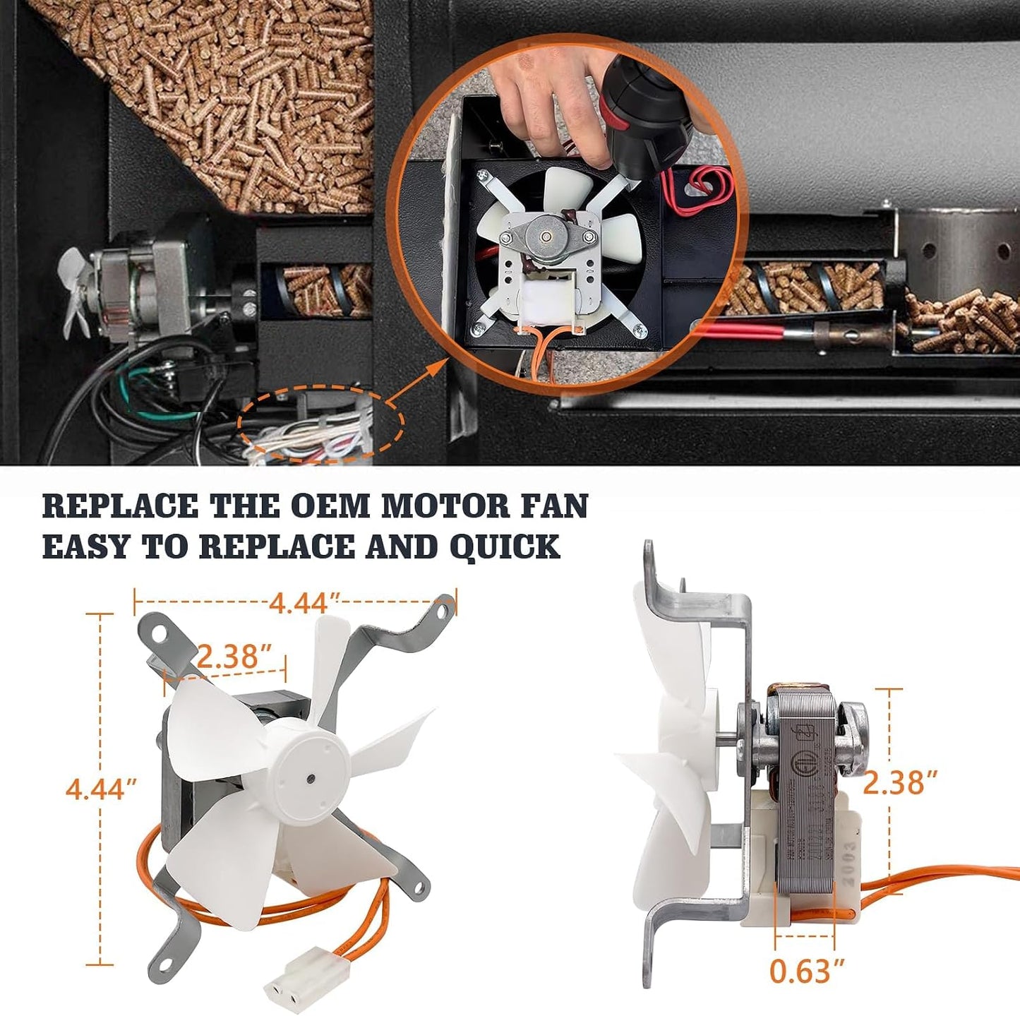 Kit repuesto ventilador parrilla pellets Pit Boss