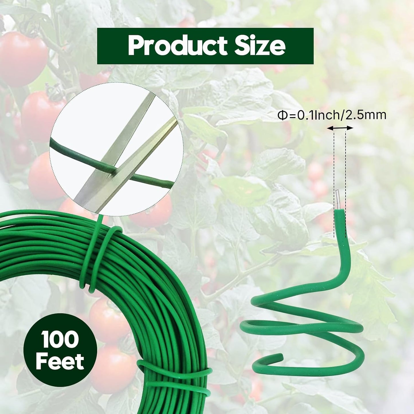 Lazos suaves para plantas 100ft goma reutilizable