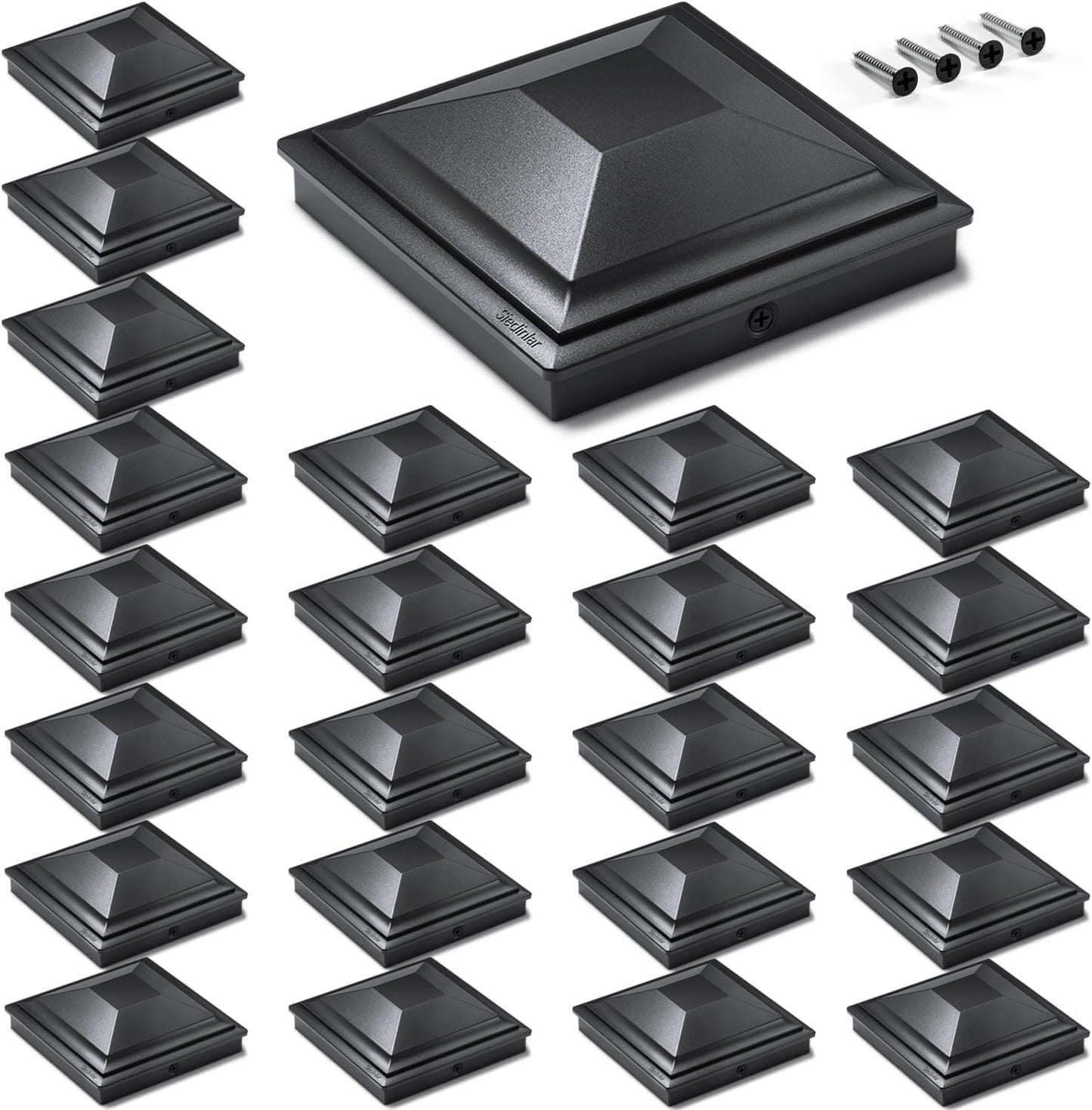 Tapas postes 6x6 pulg color negro paquete 24 impermeables