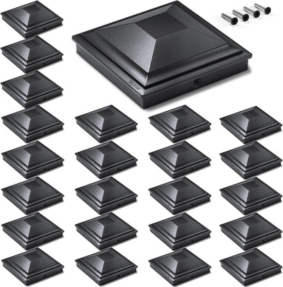 Tapas postes 6x6 pulg color negro paquete 24 impermeables