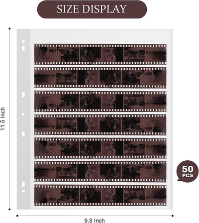 50 Fundas Película 1.378pulg Almacenamiento 7 Tiras 6 Marcos