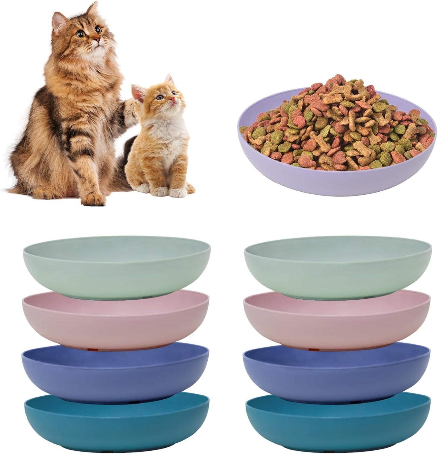 8 Pzas Cuencos para Gatos de Paja Ancho Poco Profundo