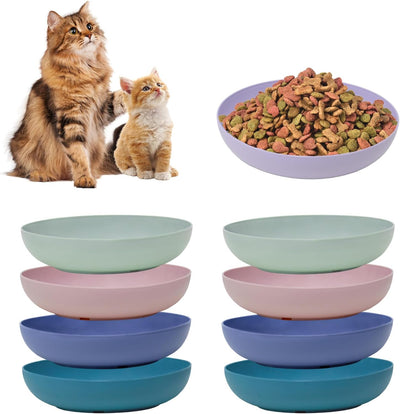 8 Pzas Cuencos para Gatos de Paja Ancho Poco Profundo