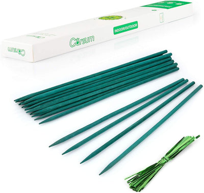 Palos bambú jardín 15pulg soporte floral madera pack 25